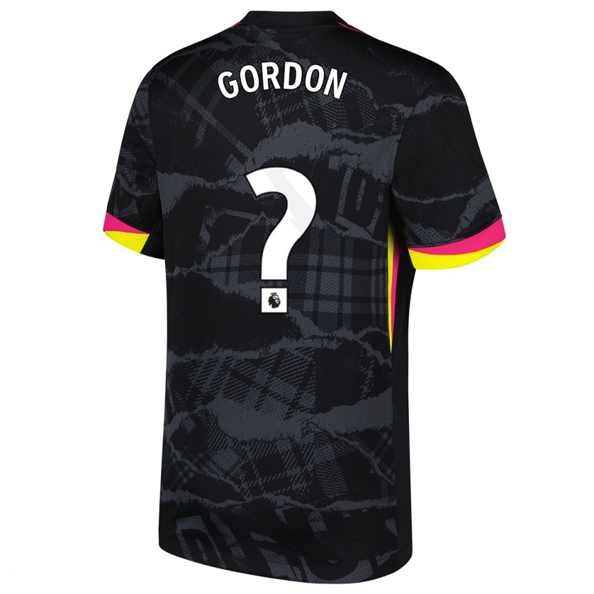 Kids Football Sol Gordon #0 Black Pink Third Jersey 2024/25 T-Shirt Uk