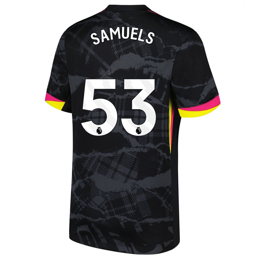 Kids Football Ishé Samuels-Smith #53 Black Pink Third Jersey 2024/25 T-Shirt Uk