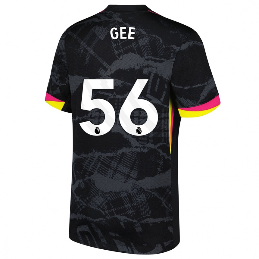 Kids Football Billy Gee #56 Black Pink Third Jersey 2024/25 T-Shirt Uk