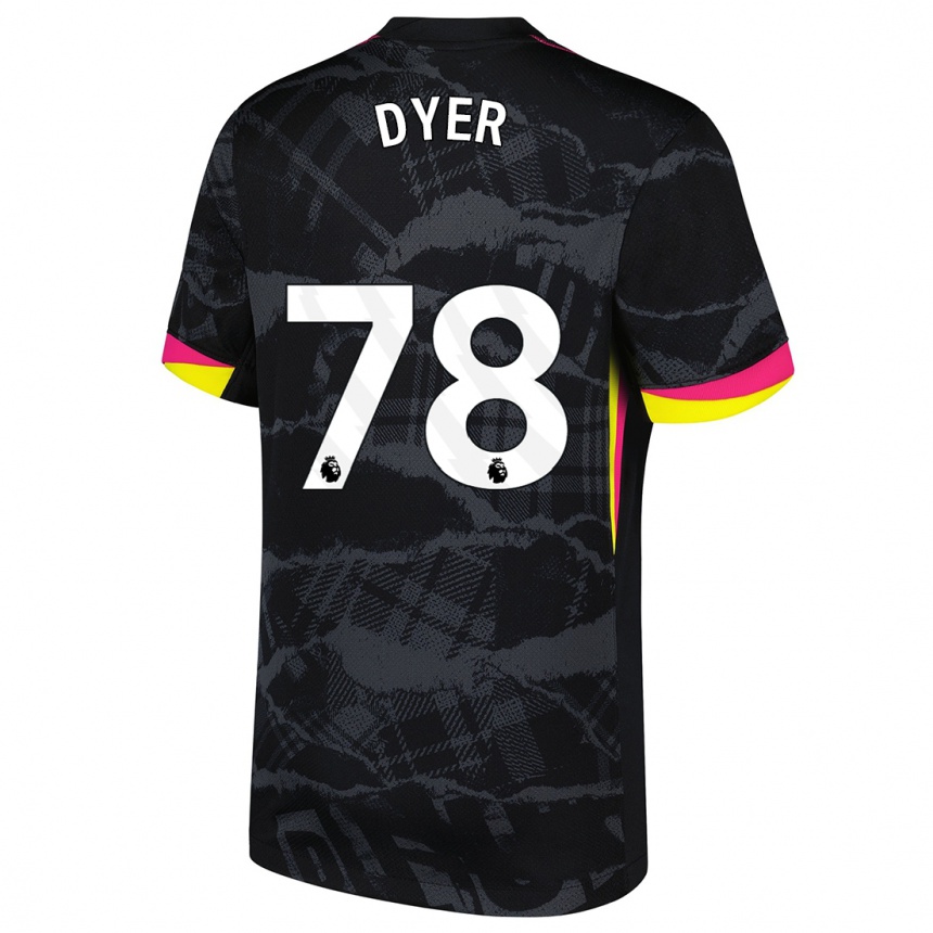 Kids Football Kiano Dyer #78 Black Pink Third Jersey 2024/25 T-Shirt Uk