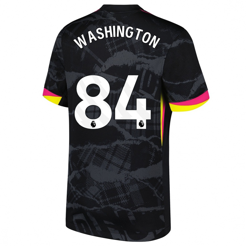 Kids Football Marcell Washington #84 Black Pink Third Jersey 2024/25 T-Shirt Uk