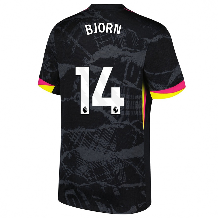 Kids Football Nathalie Björn #14 Black Pink Third Jersey 2024/25 T-Shirt Uk