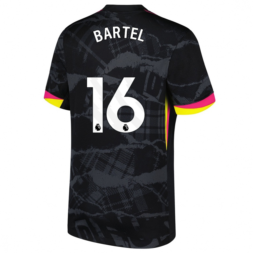 Kids Football Júlia Bartel #16 Black Pink Third Jersey 2024/25 T-Shirt Uk