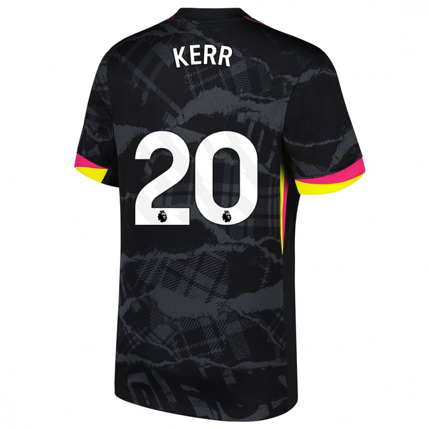 Kids Football Sam Kerr #20 Black Pink Third Jersey 2024/25 T-Shirt Uk