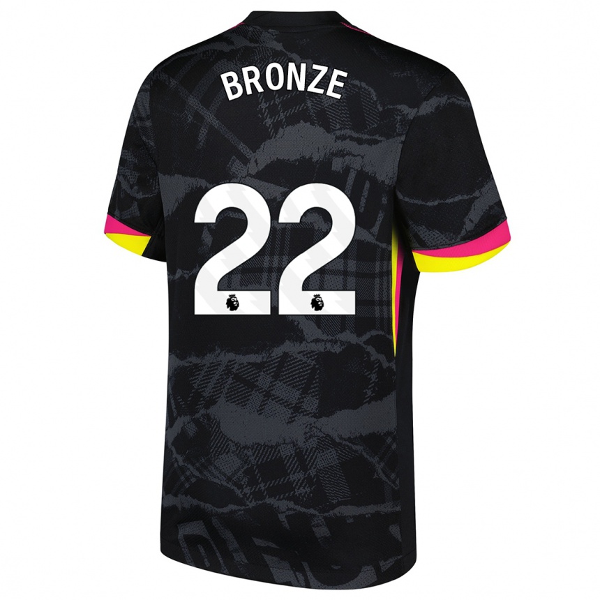 Kids Football Lucy Bronze #22 Black Pink Third Jersey 2024/25 T-Shirt Uk