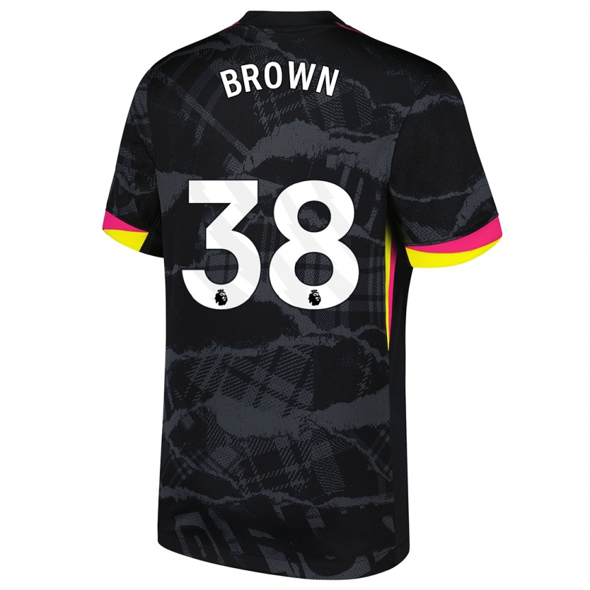 Kids Football Cerys Brown #38 Black Pink Third Jersey 2024/25 T-Shirt Uk