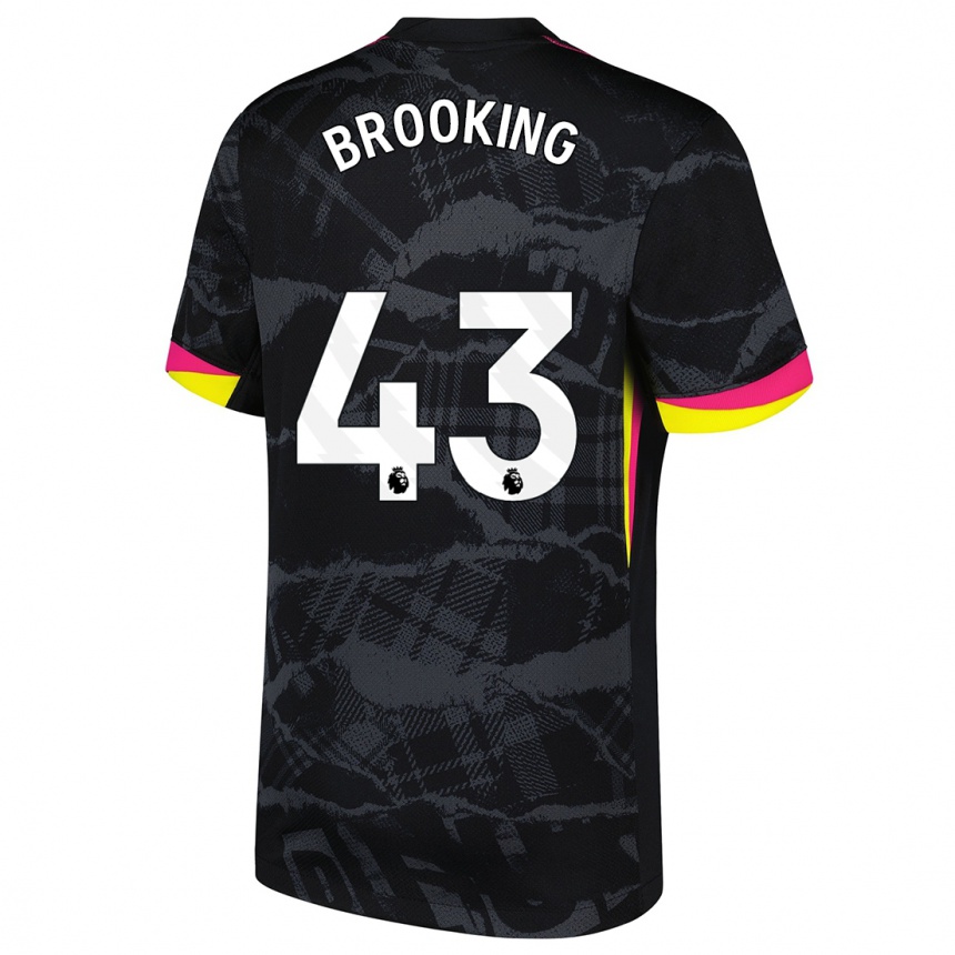 Kids Football Josh Brooking #43 Black Pink Third Jersey 2024/25 T-Shirt Uk