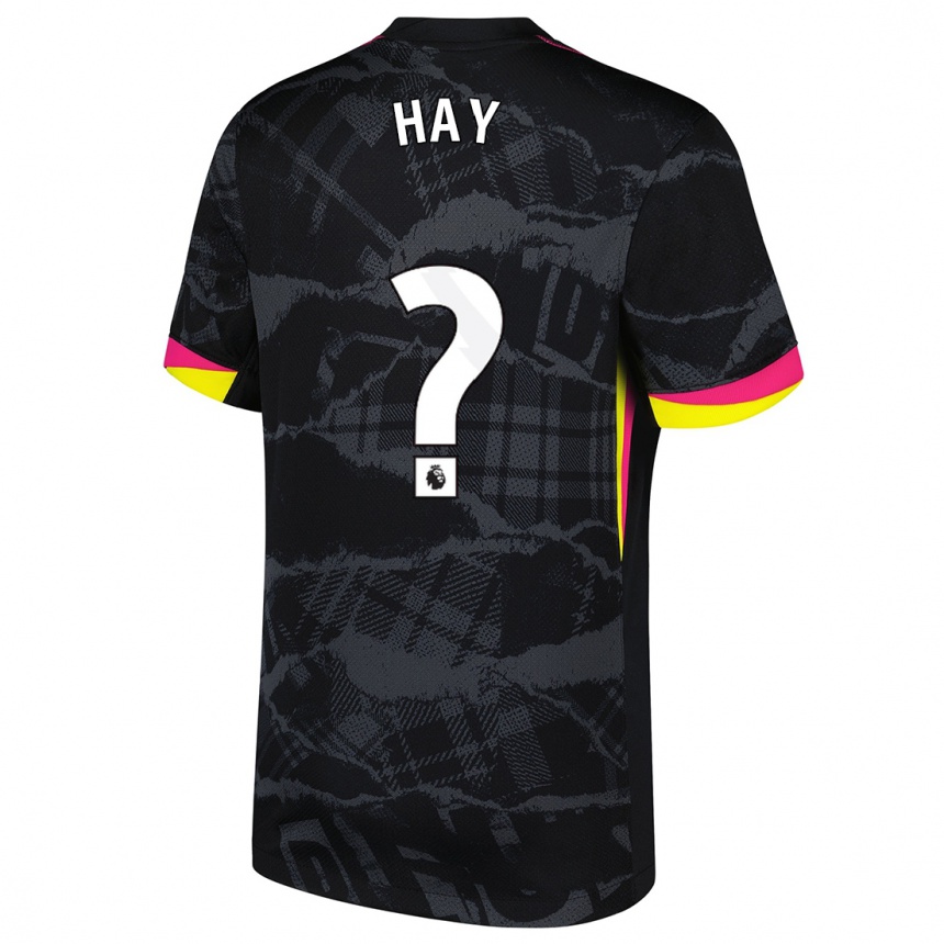 Kids Football Noah Hay #0 Black Pink Third Jersey 2024/25 T-Shirt Uk