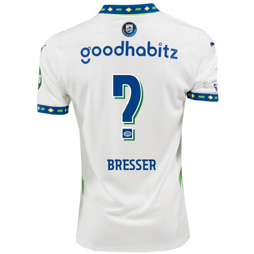 Kids Football Michael Bresser #0 White Dark Blue Third Jersey 2024/25 T-Shirt Uk