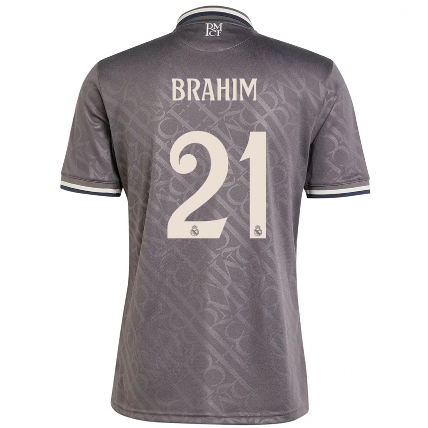 Kids Football Brahim Diaz #21 Charcoal Third Jersey 2024/25 T-Shirt Uk