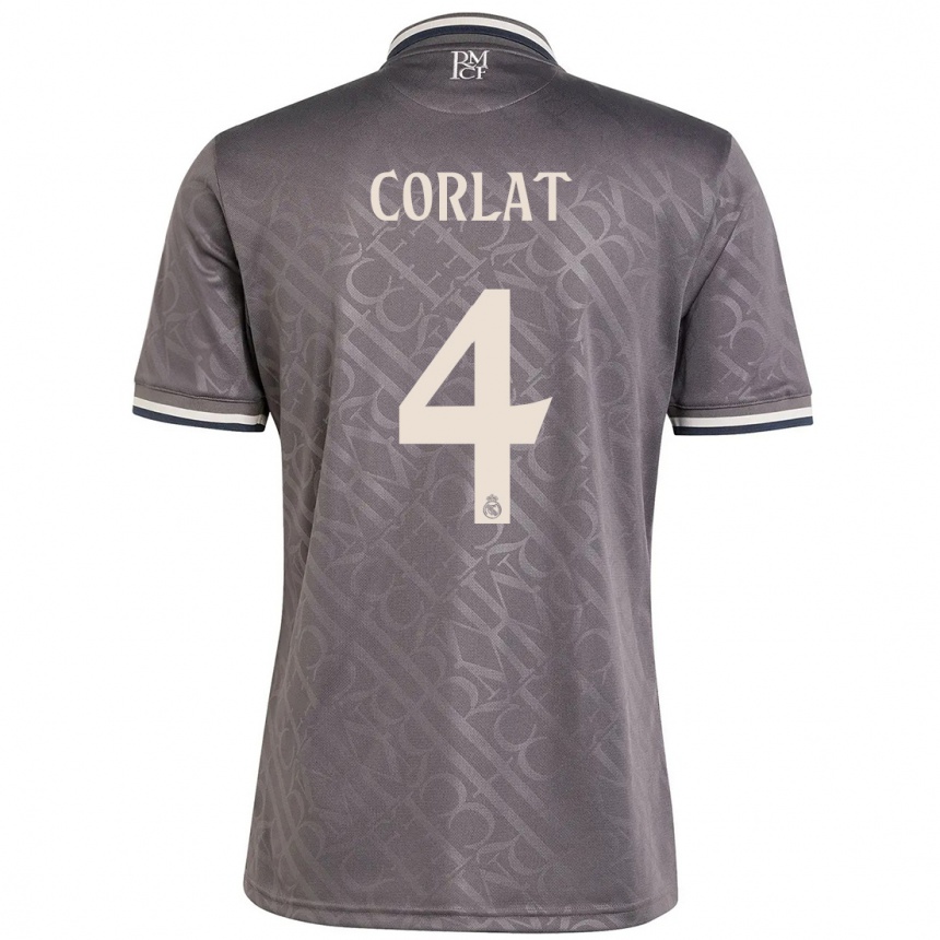 Kids Football Edu Corlat #4 Charcoal Third Jersey 2024/25 T-Shirt Uk