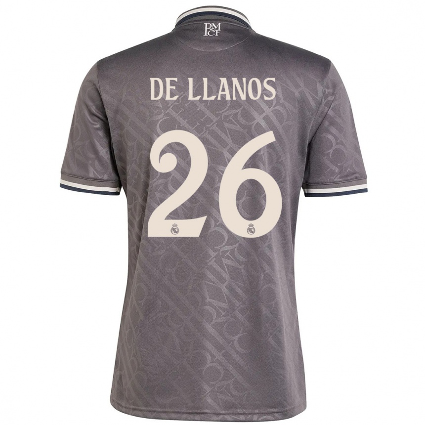 Kids Football Hugo De Llanos #26 Charcoal Third Jersey 2024/25 T-Shirt Uk