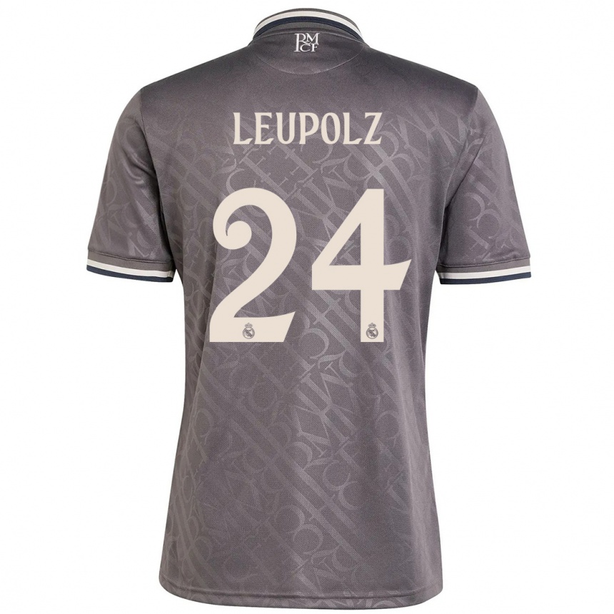 Kids Football Melanie Leupolz #24 Charcoal Third Jersey 2024/25 T-Shirt Uk