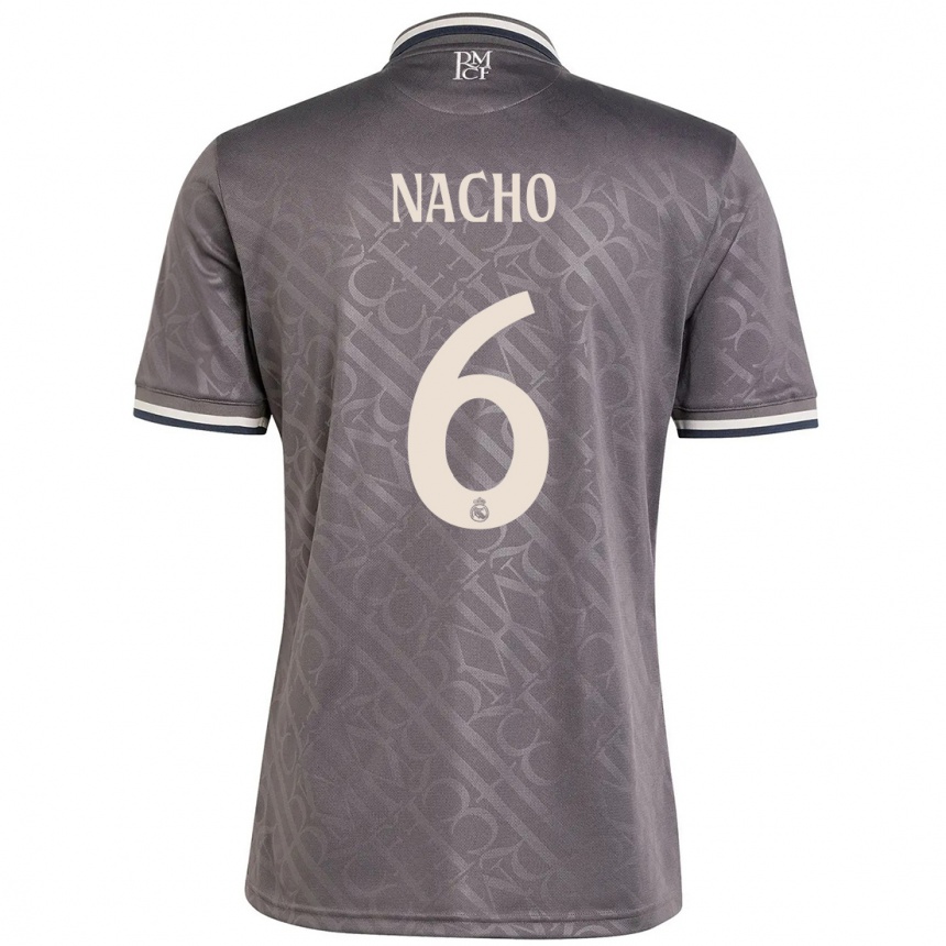 Kids Football Nacho Fernandez #6 Charcoal Third Jersey 2024/25 T-Shirt Uk