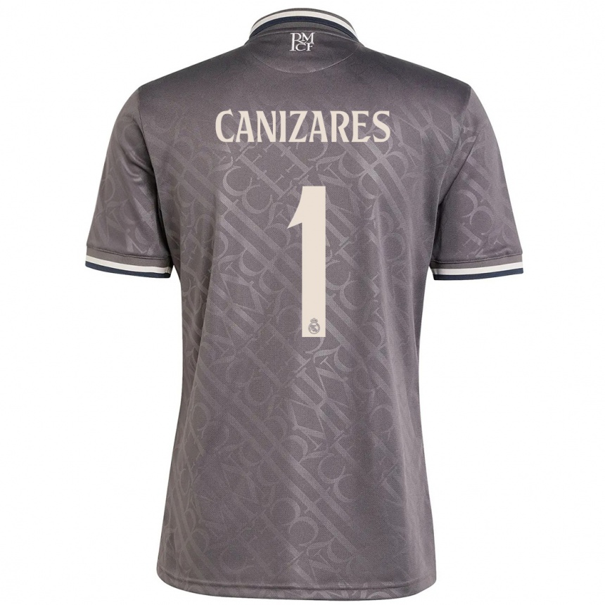 Kids Football Lucas Cañizares #1 Charcoal Third Jersey 2024/25 T-Shirt Uk