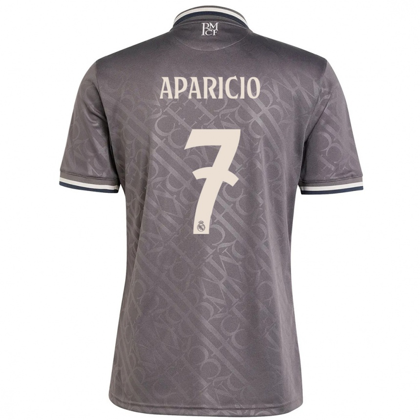 Kids Football Esteban Aparicio #7 Charcoal Third Jersey 2024/25 T-Shirt Uk