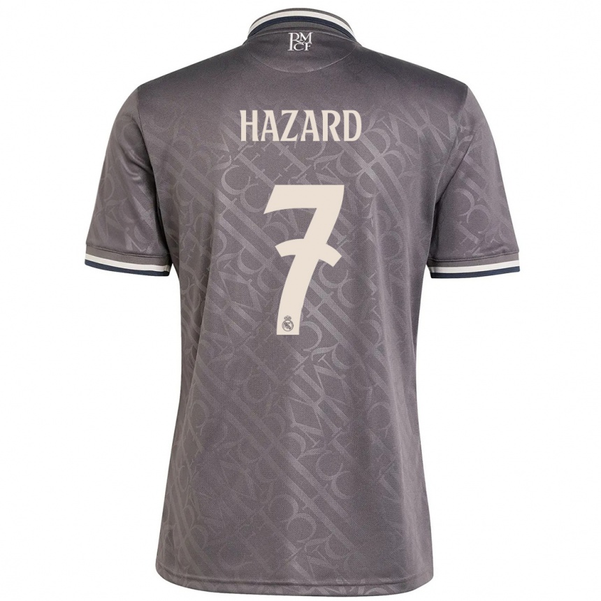 Kids Football Eden Hazard #7 Charcoal Third Jersey 2024/25 T-Shirt Uk