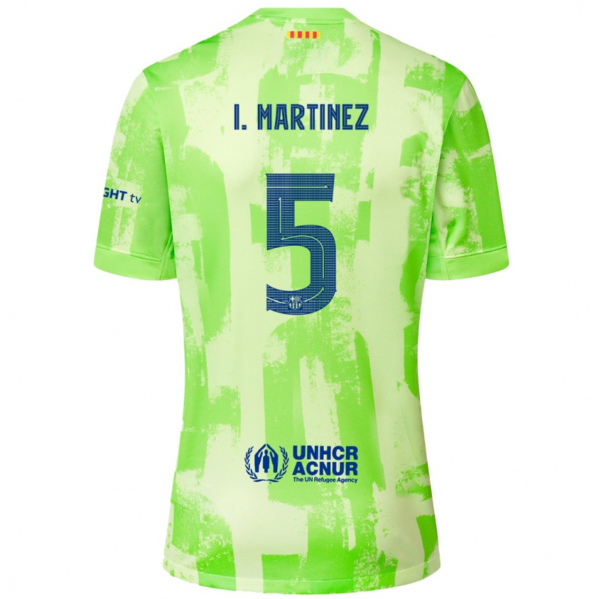 Kids Football Iñigo Martínez #5 Lime Third Jersey 2024/25 T-Shirt Uk