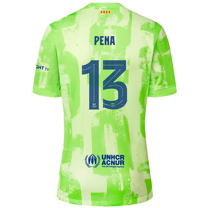 Kids Football Inaki Pena #13 Lime Third Jersey 2024/25 T-Shirt Uk