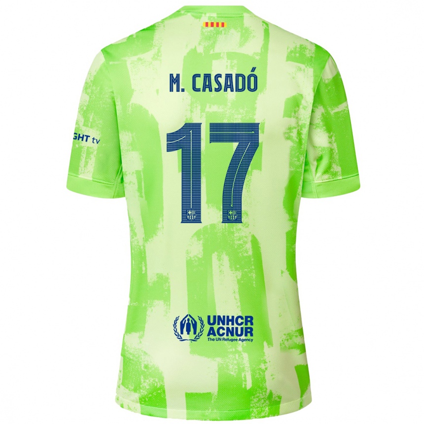 Kids Football Marc Casado #17 Lime Third Jersey 2024/25 T-Shirt Uk