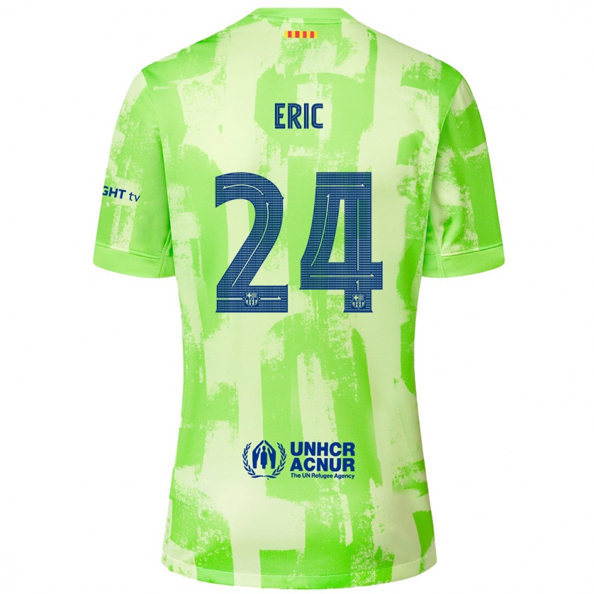 Kids Football Eric Garcia #24 Lime Third Jersey 2024/25 T-Shirt Uk