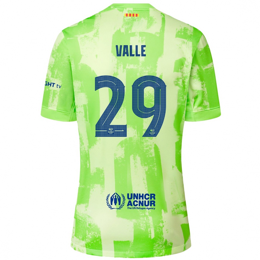 Kids Football Álex Valle #29 Lime Third Jersey 2024/25 T-Shirt Uk