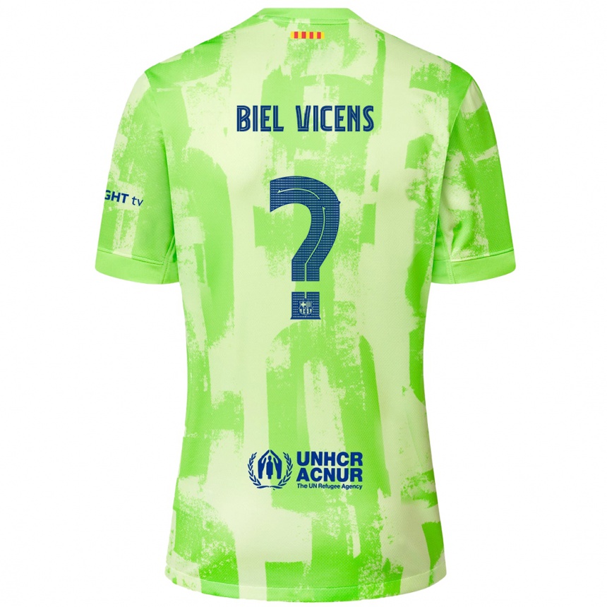 Kids Football Biel Vicens #0 Lime Third Jersey 2024/25 T-Shirt Uk