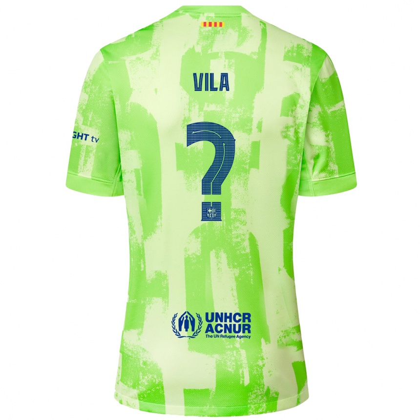 Kids Football Manu Vila #0 Lime Third Jersey 2024/25 T-Shirt Uk