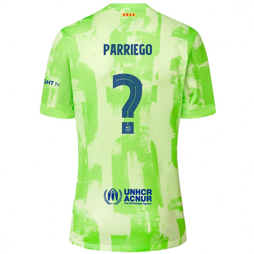 Kids Football Marcos Parriego #0 Lime Third Jersey 2024/25 T-Shirt Uk