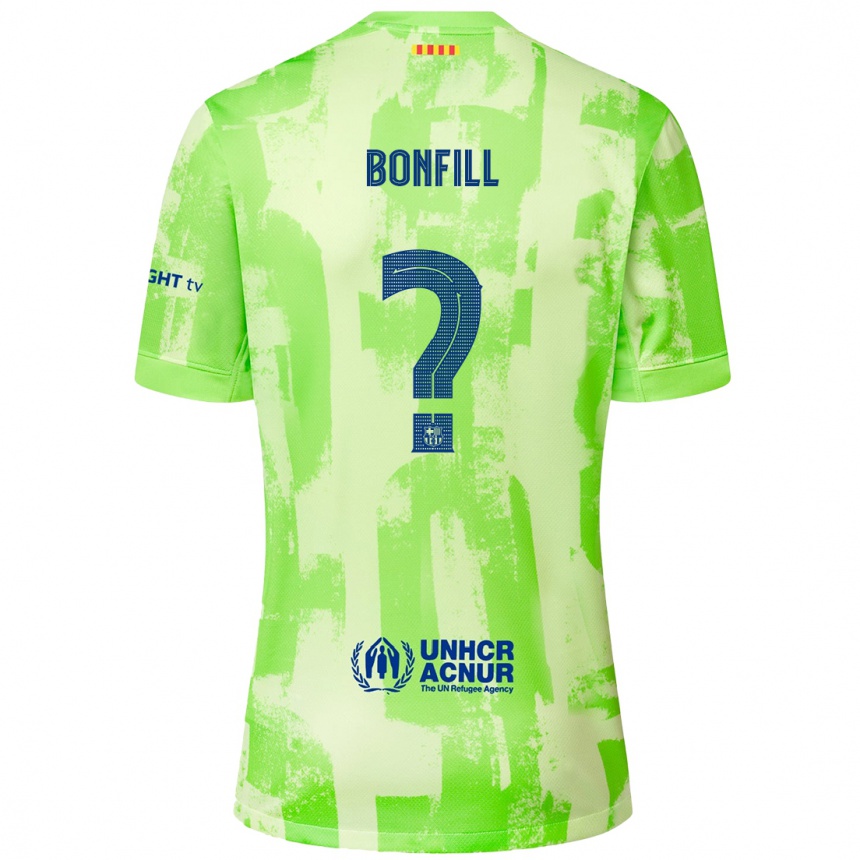 Kids Football Max Bonfill #0 Lime Third Jersey 2024/25 T-Shirt Uk