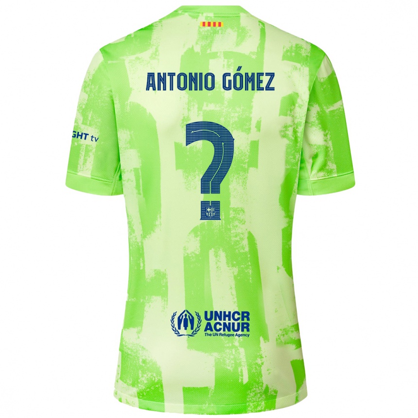 Kids Football Antonio Gómez #0 Lime Third Jersey 2024/25 T-Shirt Uk