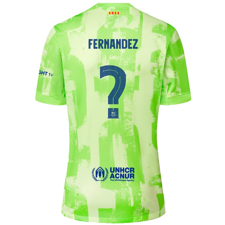 Kids Football Pedro Fernández #0 Lime Third Jersey 2024/25 T-Shirt Uk