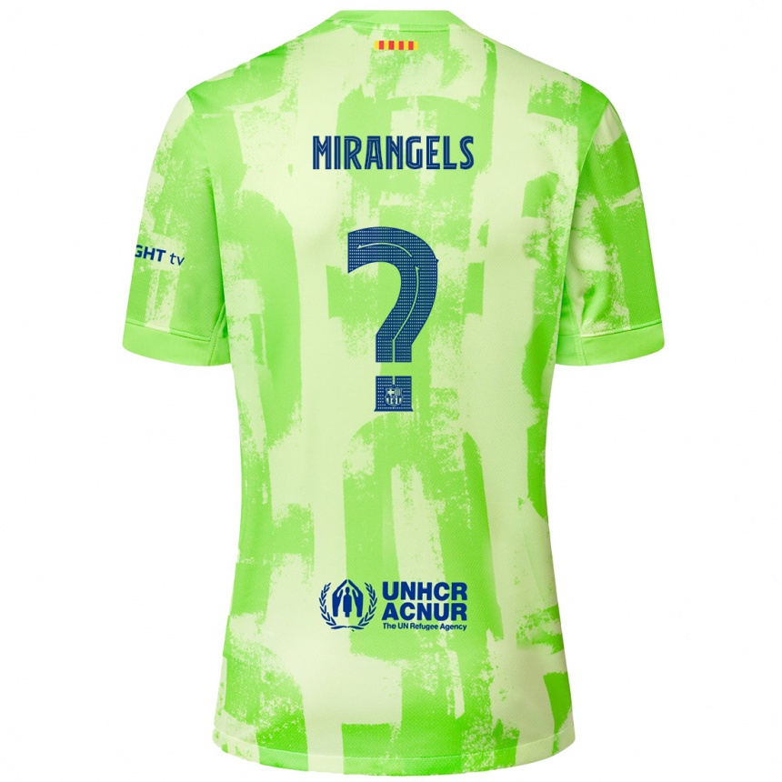 Kids Football Xavi Miràngels #0 Lime Third Jersey 2024/25 T-Shirt Uk