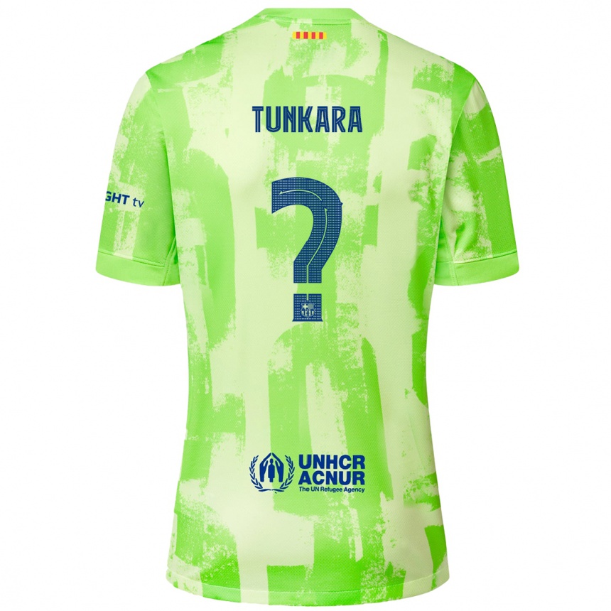 Kids Football Ebrima Tunkara #0 Lime Third Jersey 2024/25 T-Shirt Uk