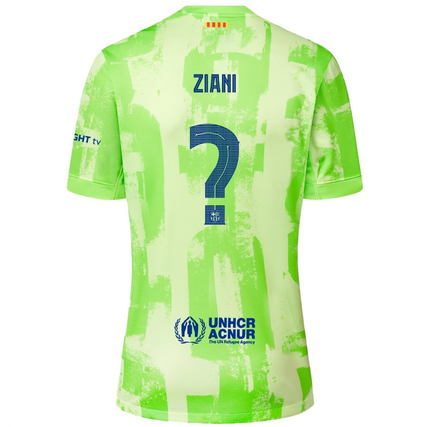 Kids Football Ismael Ziani #0 Lime Third Jersey 2024/25 T-Shirt Uk