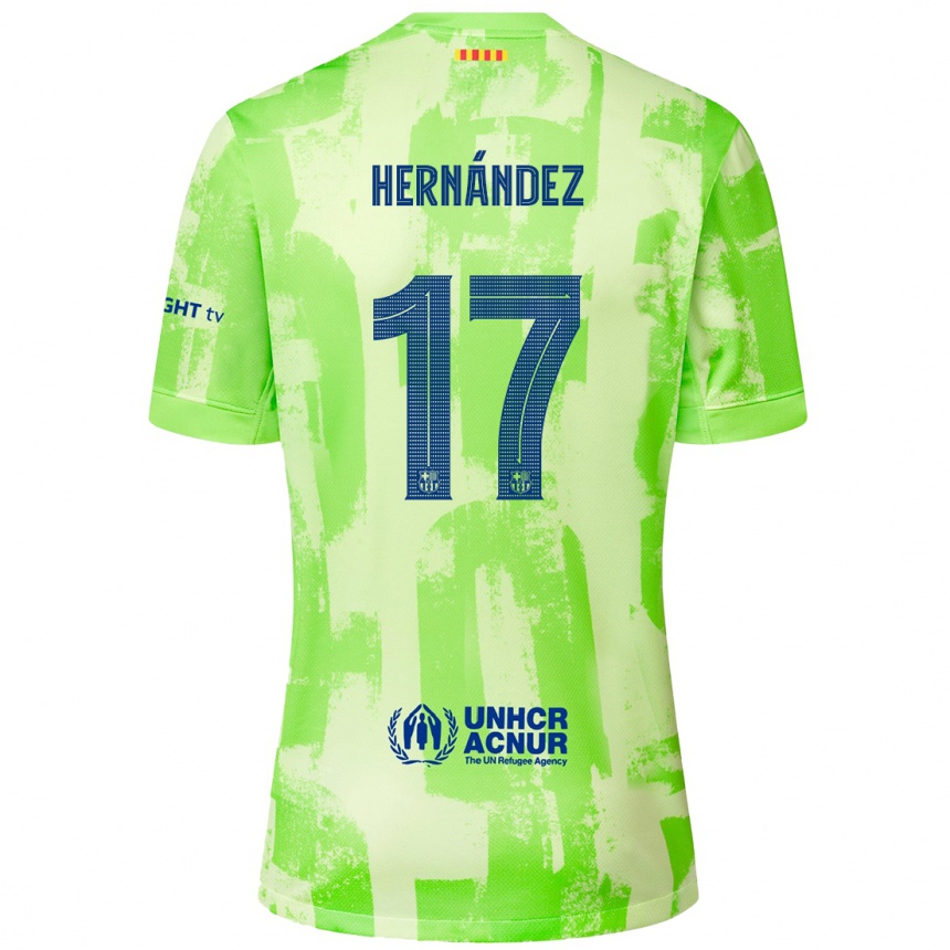 Kids Football Juan Hernández #17 Lime Third Jersey 2024/25 T-Shirt Uk