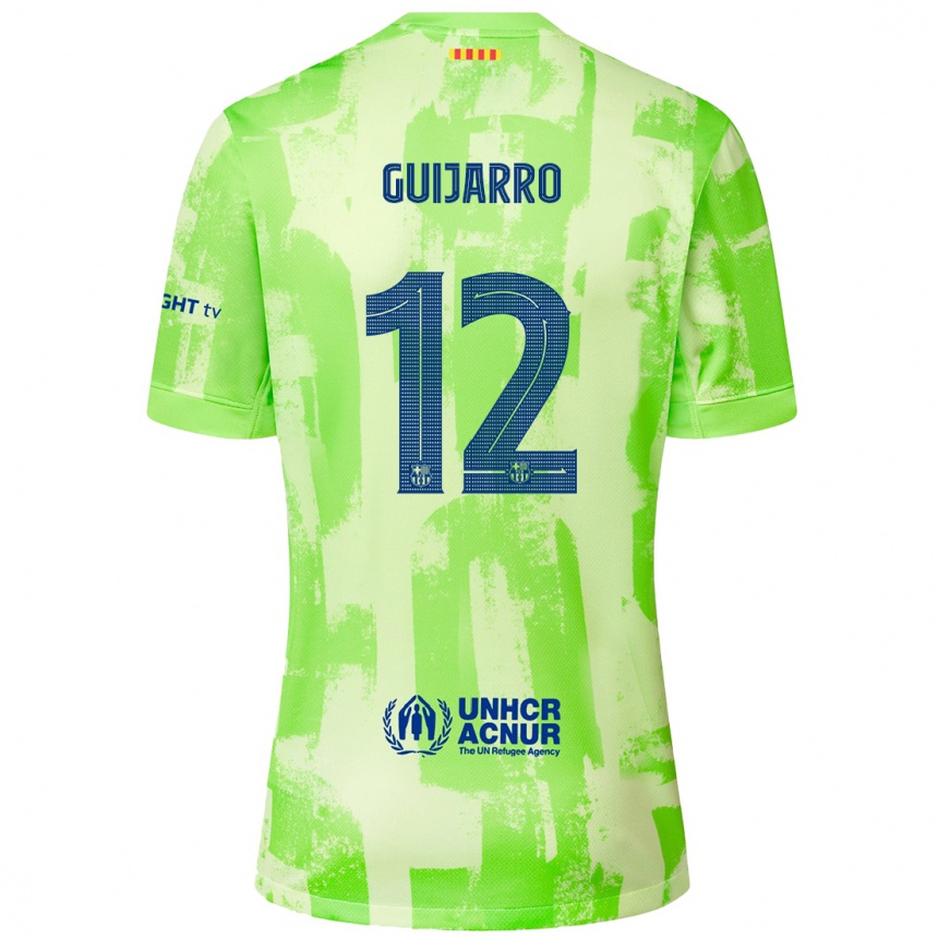 Kids Football Patricia Guijarro #12 Lime Third Jersey 2024/25 T-Shirt Uk