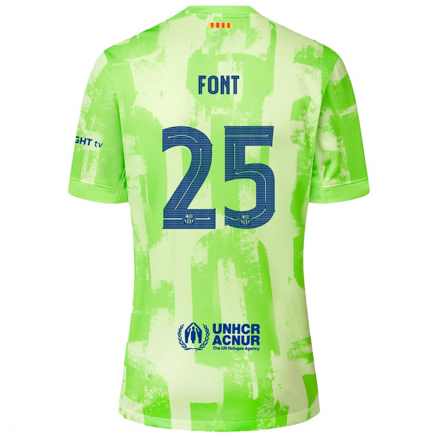 Kids Football Gemma Font #25 Lime Third Jersey 2024/25 T-Shirt Uk