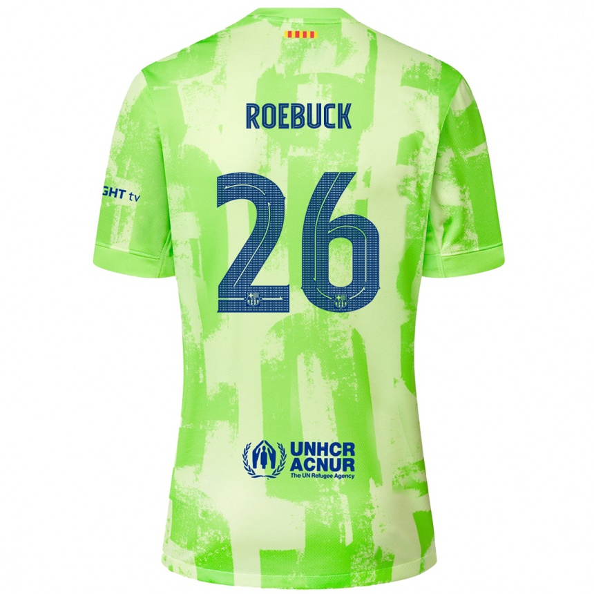 Kids Football Ellie Roebuck #26 Lime Third Jersey 2024/25 T-Shirt Uk