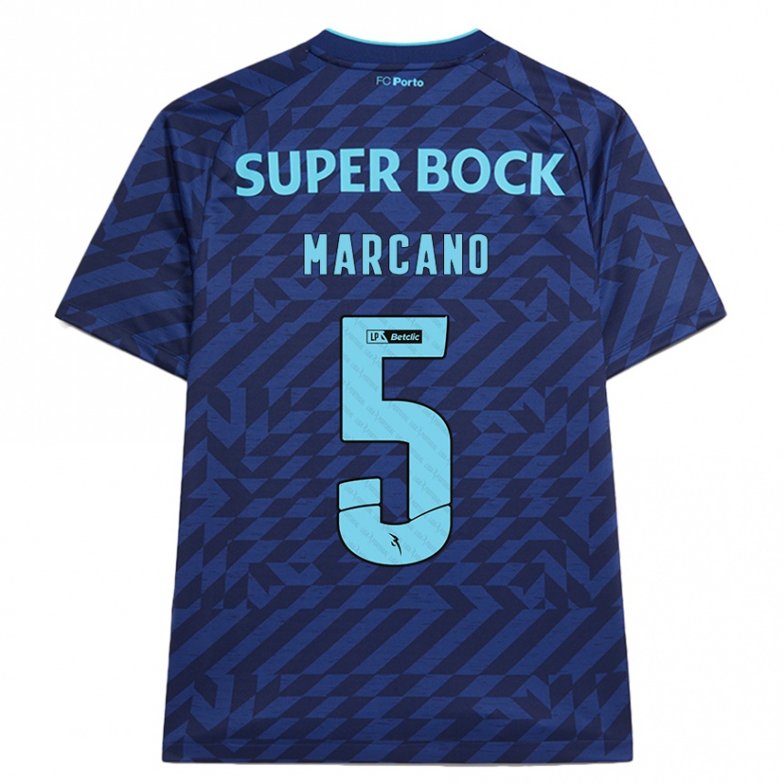 Kids Football Iván Marcano #5 Navy Blue Third Jersey 2024/25 T-Shirt Uk