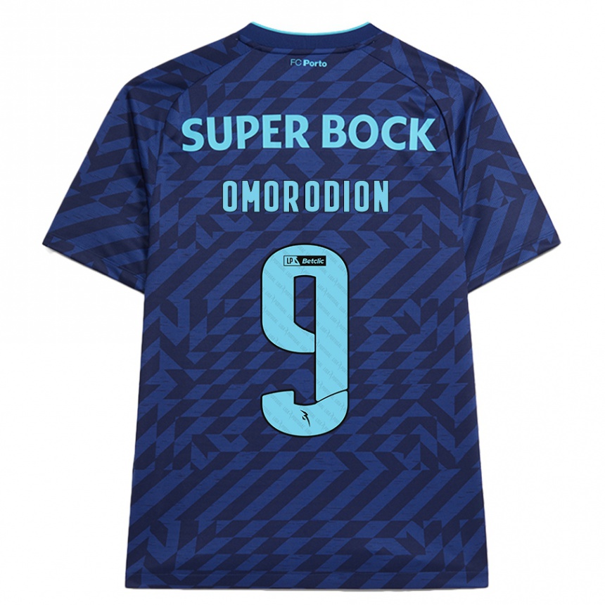 Kids Football Samu Omorodion #9 Navy Blue Third Jersey 2024/25 T-Shirt Uk