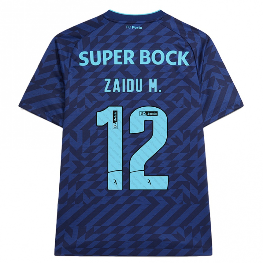 Kids Football Zaidu #12 Navy Blue Third Jersey 2024/25 T-Shirt Uk