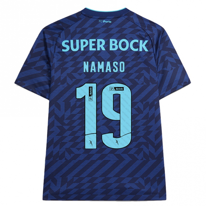 Kids Football Danny Namaso #19 Navy Blue Third Jersey 2024/25 T-Shirt Uk