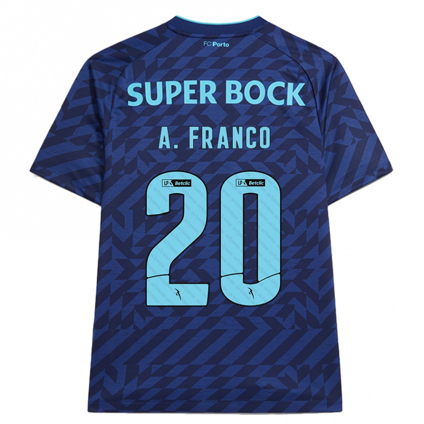 Kids Football André Franco #20 Navy Blue Third Jersey 2024/25 T-Shirt Uk