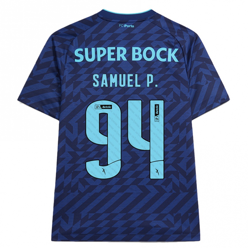 Kids Football Samuel Portugal #94 Navy Blue Third Jersey 2024/25 T-Shirt Uk