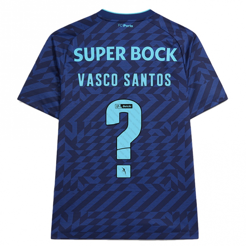 Kids Football Vasco Santos #0 Navy Blue Third Jersey 2024/25 T-Shirt Uk