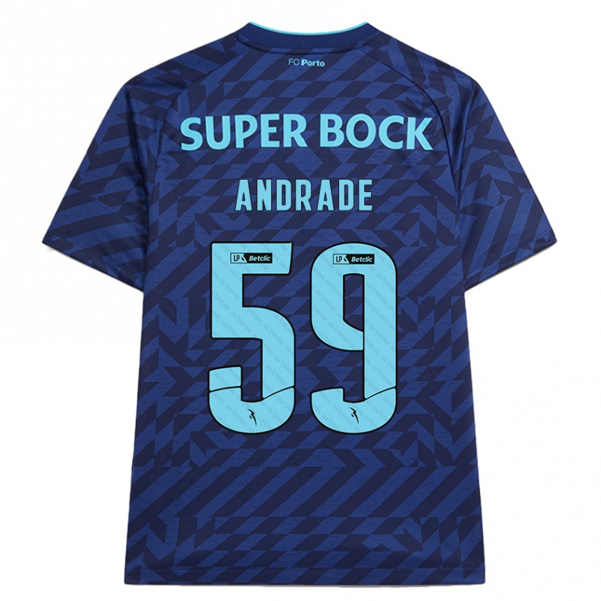 Kids Football Tiago Andrade #59 Navy Blue Third Jersey 2024/25 T-Shirt Uk