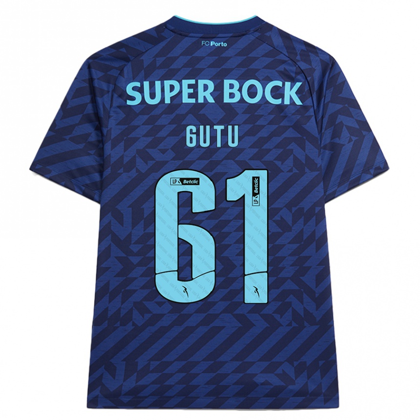 Kids Football Denis Gutu #61 Navy Blue Third Jersey 2024/25 T-Shirt Uk