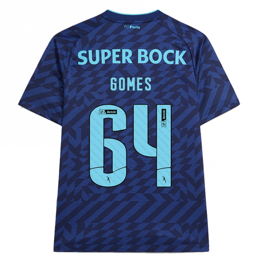 Kids Football Luís Gomes #64 Navy Blue Third Jersey 2024/25 T-Shirt Uk