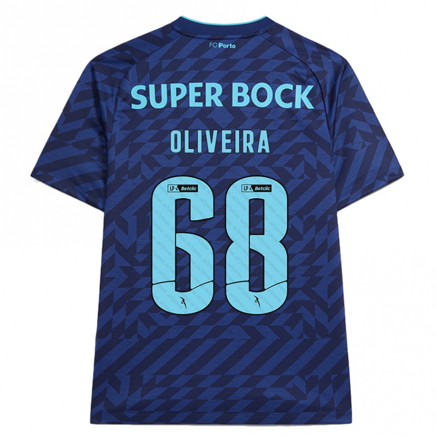 Kids Football André Oliveira #68 Navy Blue Third Jersey 2024/25 T-Shirt Uk